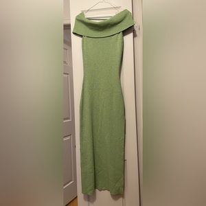 Light olive green Paloma Wool fitted knit dress